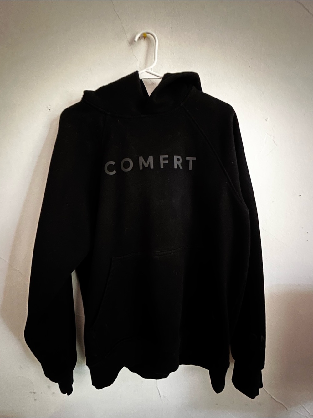 COMFRT Black Pullover Hoodie with Front Logo